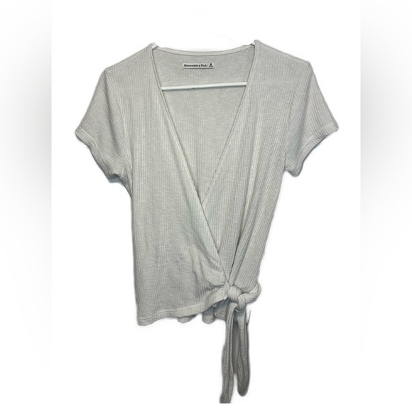 Abercrombie & Fitch Tops - A&F Soft Adjustable Ribbed Wrap-Around Top, White Sz M